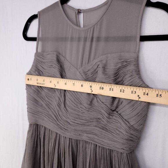 JCrew Silk Wedding Party Dress Size 8 Petite Gray Pleated Bodice New - Picture 10 of 16